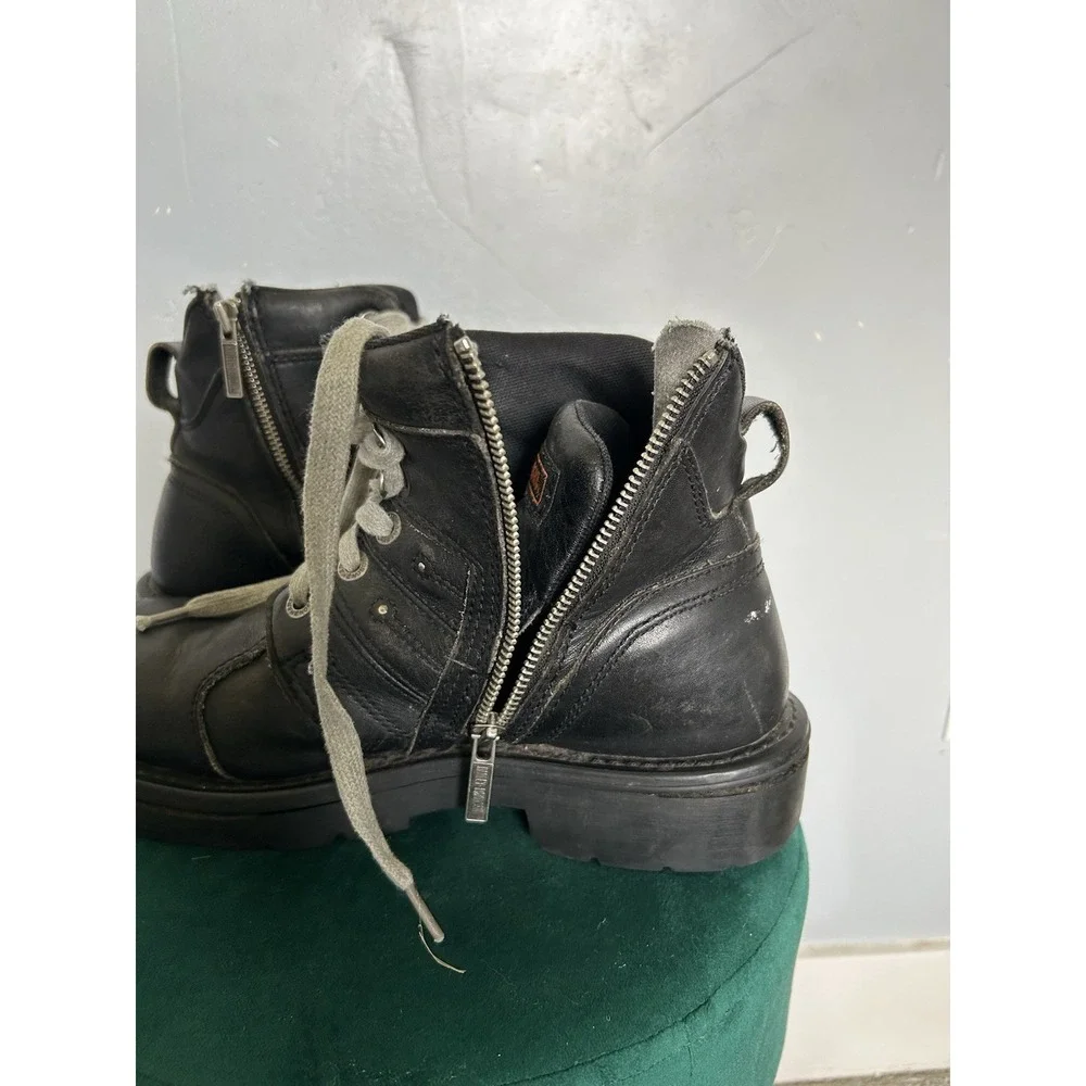 Vintage Harley-Davidson Men's Black Leather Steel Toe Motorcycle Boots Size 9